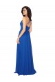 Soft Chiffon Criss Cross Back Long V-Neck Royal Blue A-Line Evening Dress / Bridesmaid Dress Sudbury