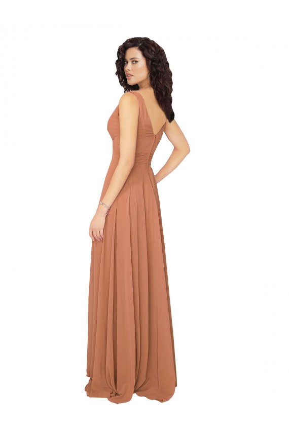 Chiffon V-Back Long V-Neck A-Line Bridesmaid Dress / Evening Dress Sudbury