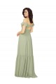 Soft Chiffon Keyhole Back Long V-Neck Saffron A-Line Bridesmaid Dress Sudbury