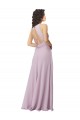 Soft Chiffon Keyhole Back Long Halter Neck Pink Glow A-Line Bridesmaid Dress Sudbury