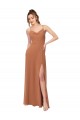 Soft Chiffon Low Back Long Cowl Neck A-Line Bridesmaid Dress Sudbury