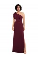 Soft Chiffon Long One Shoulder Burgundy A-Line Formal Evening Gown / Bridesmaid Dress Sudbury