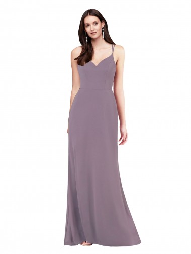 Soft Chiffon Criss Cross Open Back Long Sweetheart Column Formal Evening Gown / Bridesmaid Dress Sudbury