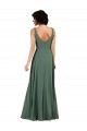 Soft Chiffon Low Back Long V-Neck Column Bridesmaid Dress Sudbury