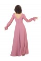 Soft Chiffon Long V-Neck Sea Glass A-Line Formal Dress / Bridesmaid Dress Sudbury
