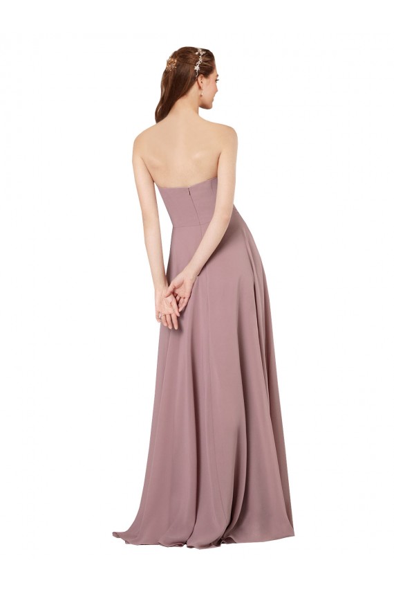 Soft Chiffon Low Back Long Strapless A-Line Formal Dress / Bridesmaid Dress Sudbury