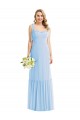 Soft Chiffon Long Spaghetti Straps Light Sky Blue A-Line Semi Formal Evening Dress / Bridesmaid Dress Sudbury