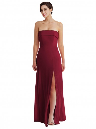 Soft Chiffon Low Back Long Strapless A-Line Formal Evening Gown / Bridesmaid Dress Sudbury