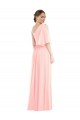 Soft Chiffon Long One Shoulder Pink A-Line Semi Formal Evening Dress / Bridesmaid Dress Sudbury