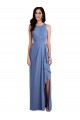 Soft Chiffon Keyhole Back Long Jewel Neck A-Line Bridesmaid Dress Sudbury