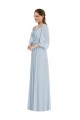 Soft Chiffon Long Off the Shoulder Sea Glass A-Line Formal Evening Gown / Bridesmaid Dress Sudbury