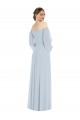 Soft Chiffon Long Off the Shoulder Sea Glass A-Line Formal Evening Gown / Bridesmaid Dress Sudbury