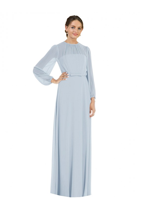 Soft Chiffon Keyhole Back Long Strapless A-Line Formal Evening Gown / Bridesmaid Dress Sudbury
