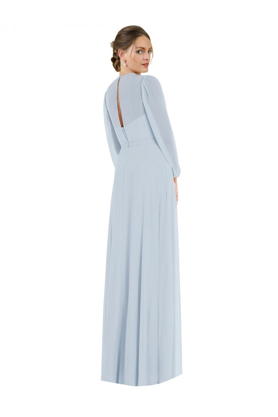Soft Chiffon Keyhole Back Long Strapless A-Line Formal Evening Gown / Bridesmaid Dress Sudbury