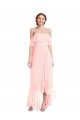 Soft Chiffon Long Off the Shoulder A-Line High Low Bridesmaid Dress Sudbury