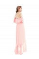 Soft Chiffon Long Off the Shoulder A-Line High Low Bridesmaid Dress Sudbury