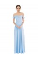 Soft Chiffon Long Off the Shoulder Light Sky Blue A-Line Formal Evening Gown / Bridesmaid Dress Sudbury
