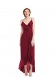 Soft Chiffon Low Back Long Spaghetti Straps A-Line High Low Evening Gown / Bridesmaid Dress Sudbury