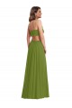 Soft Chiffon Open Back Long V-Neck A-Line Plus Size Evening Gown / Bridesmaid Dress Sudbury