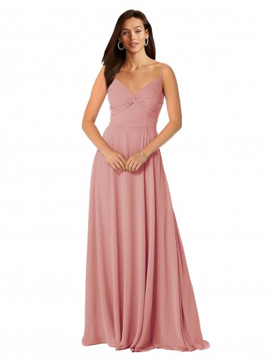 Lxue Chiffon V-Back Long V-Neck A-Line Bridesmaid Dress Sudbury