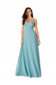 Soft Chiffon Long V-Neck Turquoise A-Line Bridesmaid Dress Sudbury