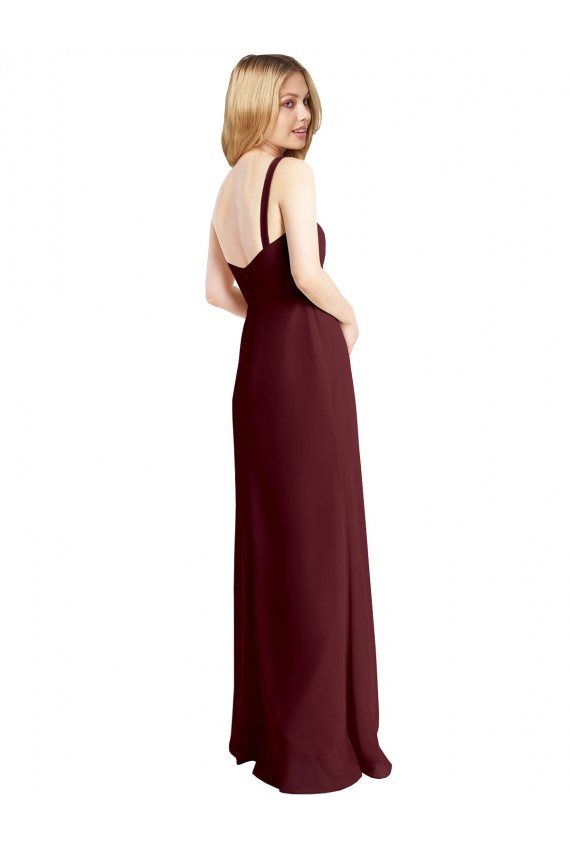 Soft Chiffon Low Back Long Square Neck A-Line Bridesmaid Dress Sudbury
