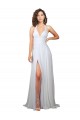 Soft Chiffon Low Back Sweep Train V-Neck A-Line Beach Wedding Dress Sudbury
