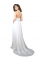 Soft Chiffon Low Back Sweep Train V-Neck A-Line Beach Wedding Dress Sudbury