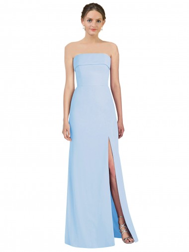 Soft Chiffon Low Back Long Strapless Trumpet Black Tie Evening Gown / Bridesmaid Dress Sudbury