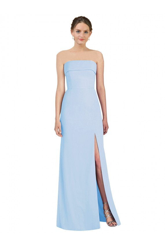 Soft Chiffon Low Back Long Strapless Trumpet Black Tie Evening Gown / Bridesmaid Dress Sudbury
