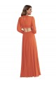 Soft Chiffon Open Back Long V-Neck A-Line High Low Evening Gown / Bridesmaid Dress Sudbury