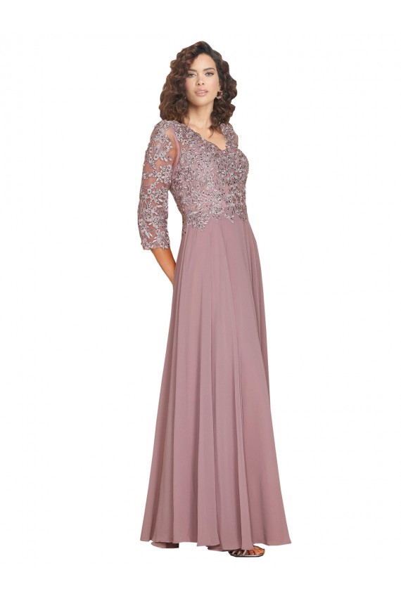 Soft Chiffon Long V-Neck A-Line Prom Dress / Bridesmaid Dress Sudbury