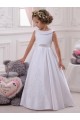 Satin & Lace Long Bateau Neck Ball Gown Flower Girl Dresses Sudbury