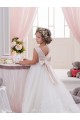 Tulle & Lace V-Back Chapel Train Bateau Neck Ball Gown Flower Girl Dresses Sudbury