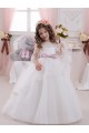 Tulle & Lace Chapel Train Bateau Neck Ball Gowns Flower Girl Dress Sudbury