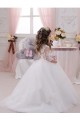 Tulle & Lace Chapel Train Bateau Neck Ball Gowns Flower Girl Dress Sudbury