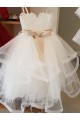 Tulle & Lace Long High Neck Ball Gown Flower Girl Wedding Dress Sudbury