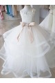 Tulle & Lace Long High Neck Ball Gown Flower Girl Wedding Dress Sudbury