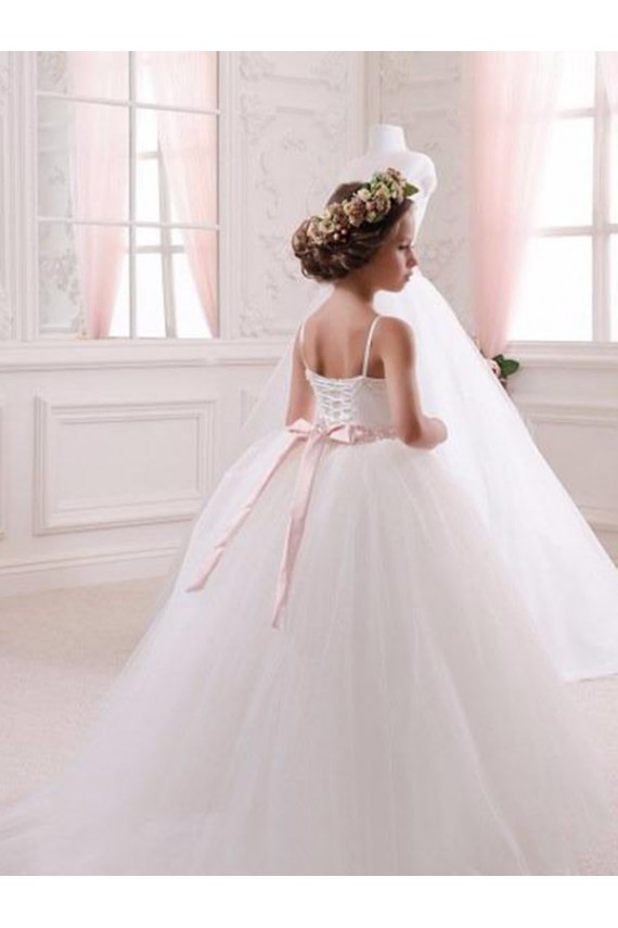 Tulle Chapel Train Sweetheart Ball Gown Flower Girl Dress Sudbury