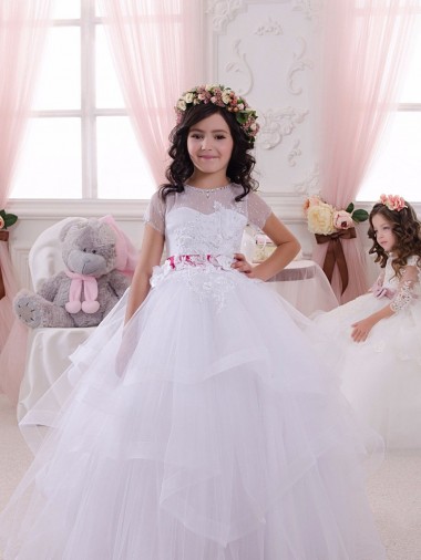 Tulle & Lace Long Sweetheart Ball Gown Little Flower Girl Dress Sudbury