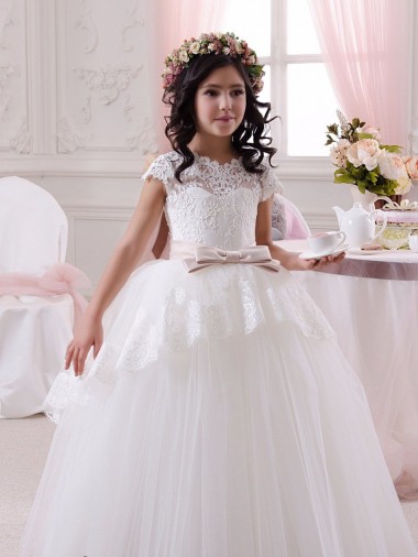 Tulle & Lace Long Sweetheart Ball Gown Flower Girl Dresses Sudbury