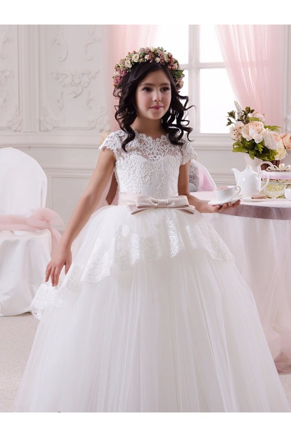 Tulle & Lace Long Sweetheart Ball Gown Flower Girl Dresses Sudbury