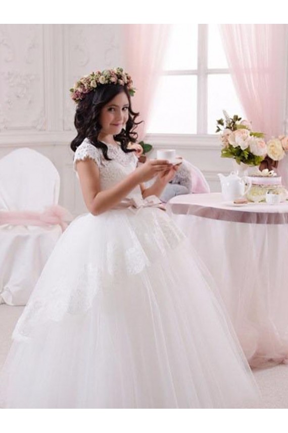 Tulle & Lace Long Sweetheart Ball Gown Flower Girl Dresses Sudbury