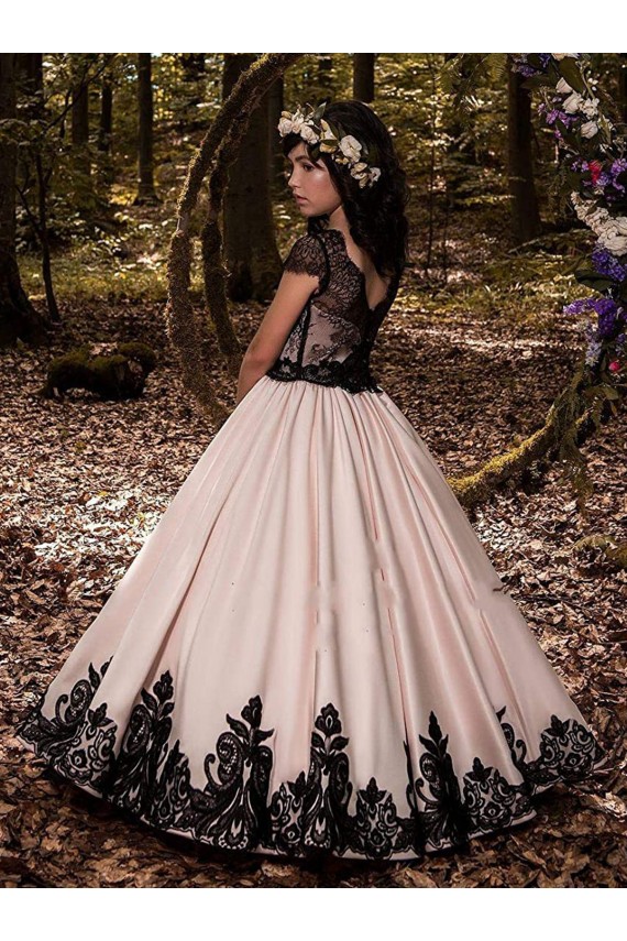 Satin & Lace Long Sweetheart Ball Gown Flower Girl Dress for Wedding Sudbury