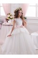 Tulle & Lace V-Back Chapel Train Sweetheart Ball Gown Flower Girl Dress for Wedding Sudbury