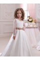 Satin & Lace Chapel Train V-Neck Ball Gown Flower Girl Dress Sudbury