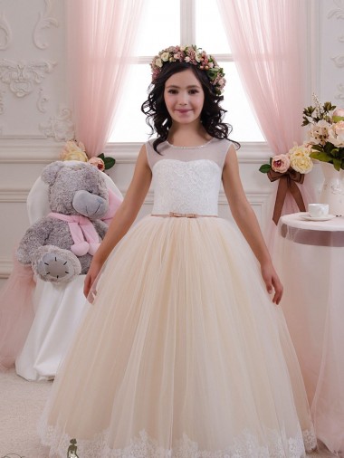 Tulle & Lace Long Sweetheart Ball Gown Flower Girl Dresses for Wedding Sudbury