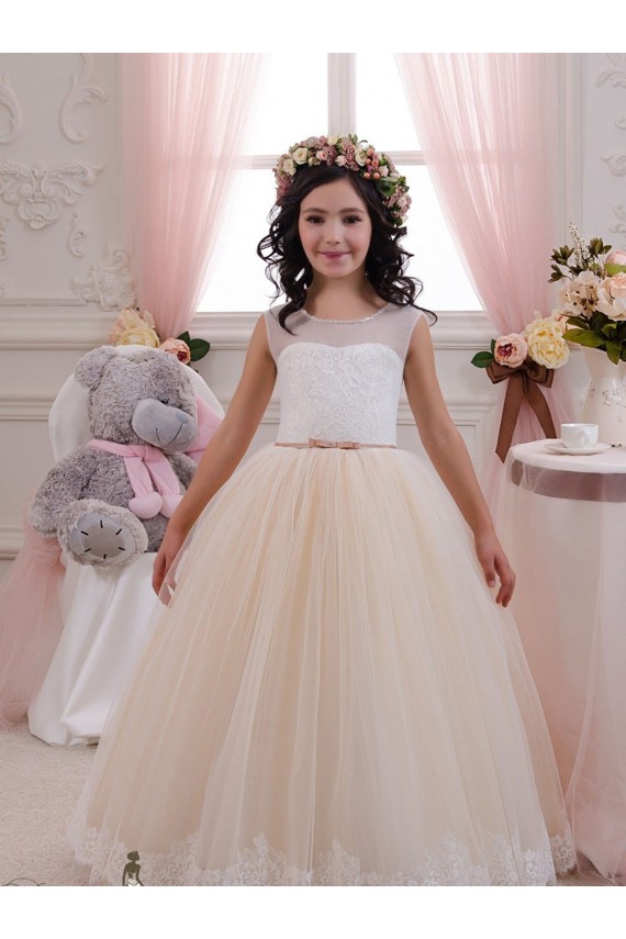 Tulle & Lace Long Sweetheart Ball Gown Flower Girl Dresses for Wedding Sudbury