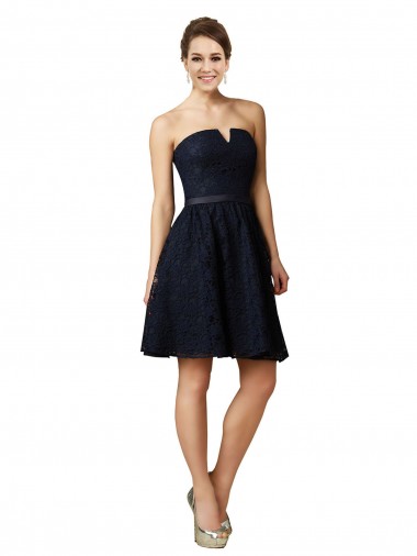 Lace Knee Length V-Neck A-Line Bridesmaid Dress Sudbury