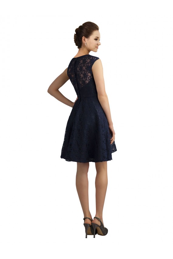 Lace Knee Length V-Neck A-Line Bridesmaid Dress / Evening Dress Sudbury